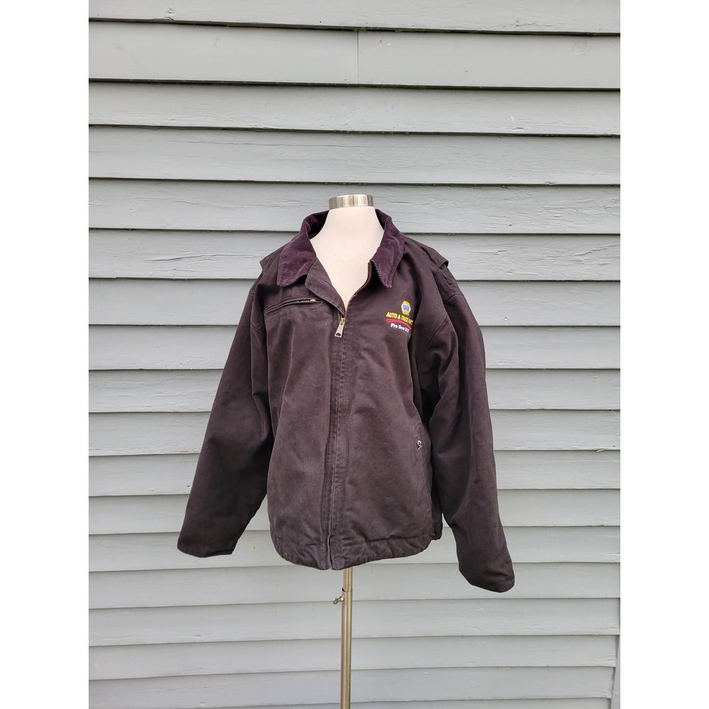 Dri Duck NAPA Canvas Work Jacket Brown Quilted Corduroy Collar Mens 2XL